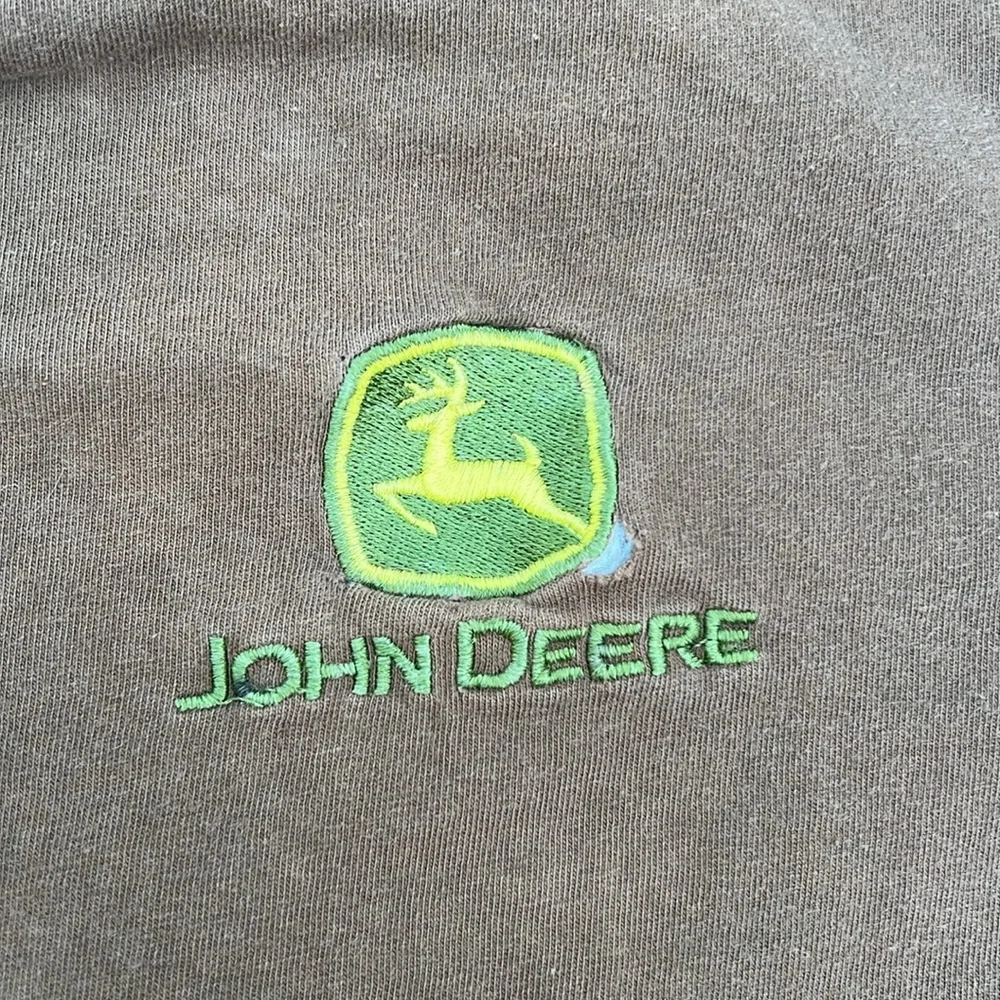 John Deere Men's Brown Henley Long Sleeve Tee - Picture 3 of 5